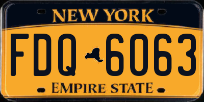 NY license plate FDQ6063
