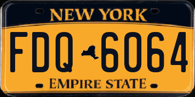 NY license plate FDQ6064