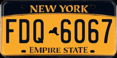 NY license plate FDQ6067