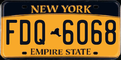 NY license plate FDQ6068