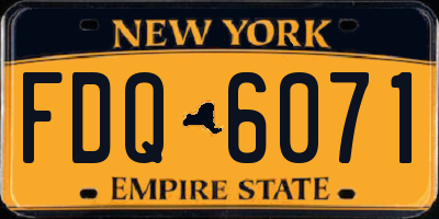 NY license plate FDQ6071