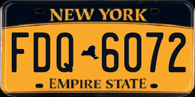 NY license plate FDQ6072