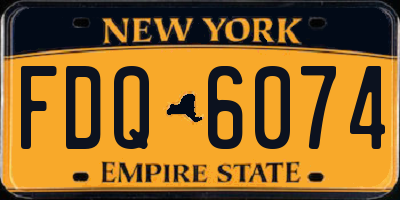 NY license plate FDQ6074