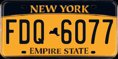 NY license plate FDQ6077