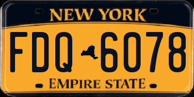 NY license plate FDQ6078