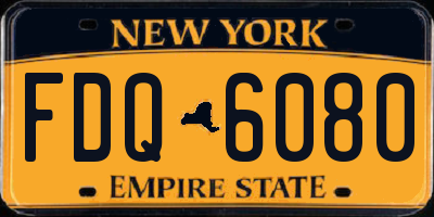 NY license plate FDQ6080