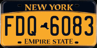 NY license plate FDQ6083