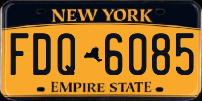 NY license plate FDQ6085
