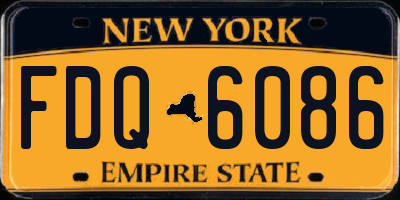NY license plate FDQ6086