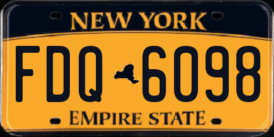 NY license plate FDQ6098
