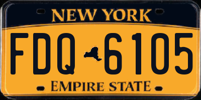 NY license plate FDQ6105