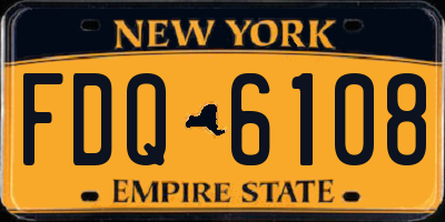 NY license plate FDQ6108