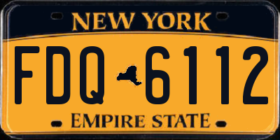 NY license plate FDQ6112