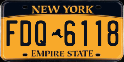 NY license plate FDQ6118