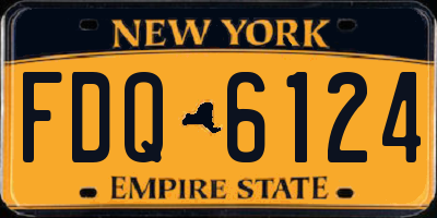 NY license plate FDQ6124