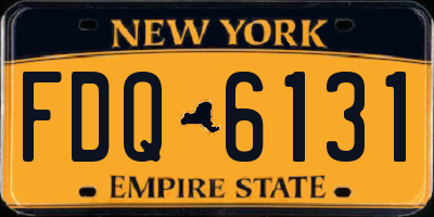 NY license plate FDQ6131