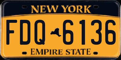 NY license plate FDQ6136