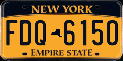 NY license plate FDQ6150