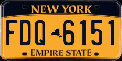 NY license plate FDQ6151
