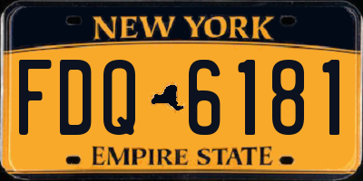 NY license plate FDQ6181