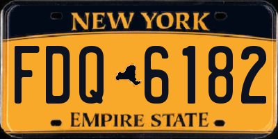 NY license plate FDQ6182