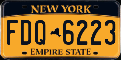 NY license plate FDQ6223