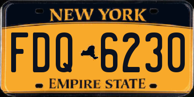 NY license plate FDQ6230
