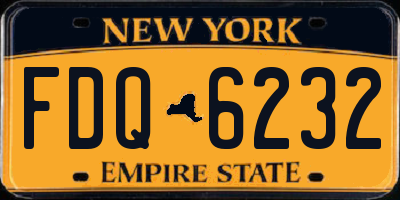NY license plate FDQ6232