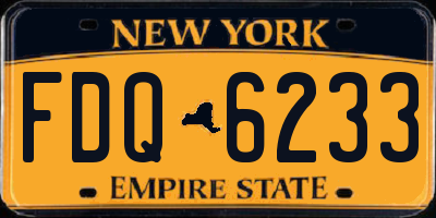 NY license plate FDQ6233