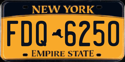NY license plate FDQ6250