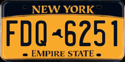 NY license plate FDQ6251