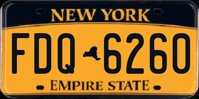 NY license plate FDQ6260