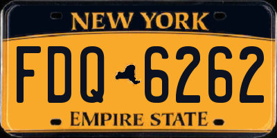 NY license plate FDQ6262