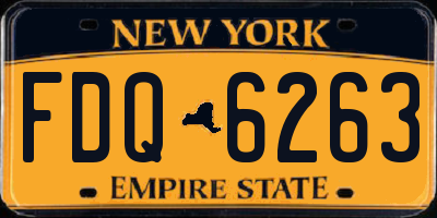 NY license plate FDQ6263
