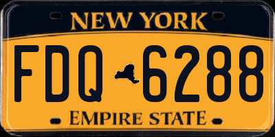 NY license plate FDQ6288