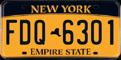 NY license plate FDQ6301
