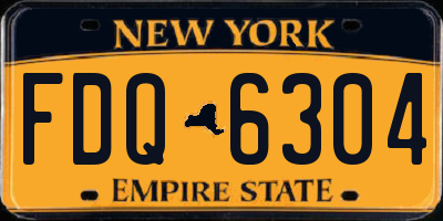 NY license plate FDQ6304