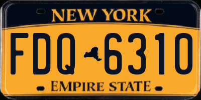NY license plate FDQ6310