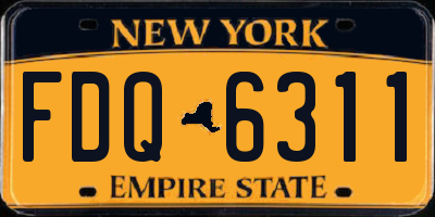 NY license plate FDQ6311