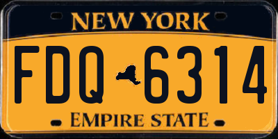 NY license plate FDQ6314