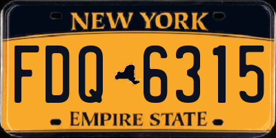 NY license plate FDQ6315