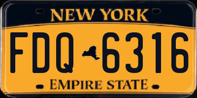 NY license plate FDQ6316