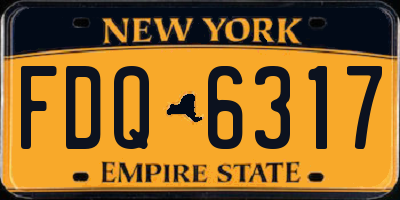 NY license plate FDQ6317