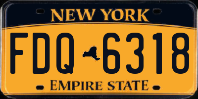 NY license plate FDQ6318