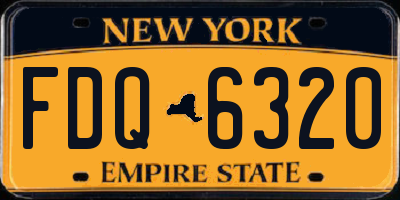 NY license plate FDQ6320