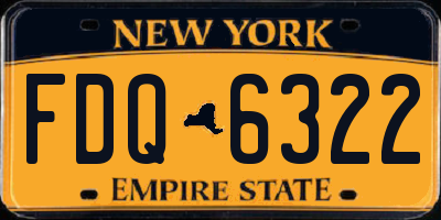 NY license plate FDQ6322