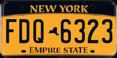 NY license plate FDQ6323