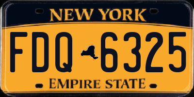 NY license plate FDQ6325
