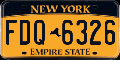 NY license plate FDQ6326