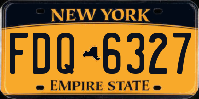 NY license plate FDQ6327